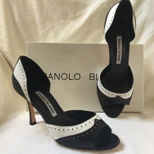 Manolo Blahnik “Vitello Nero” Pumps, size 37.5
